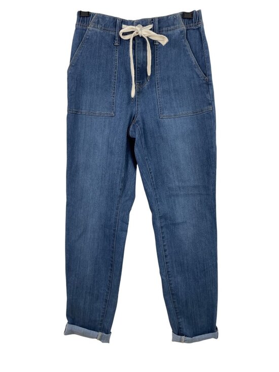 Judy Blue Denim - Judy Blue Womens Drawstring Denim Joggers Relaxed Fit Size 1/25 Cotton Blend